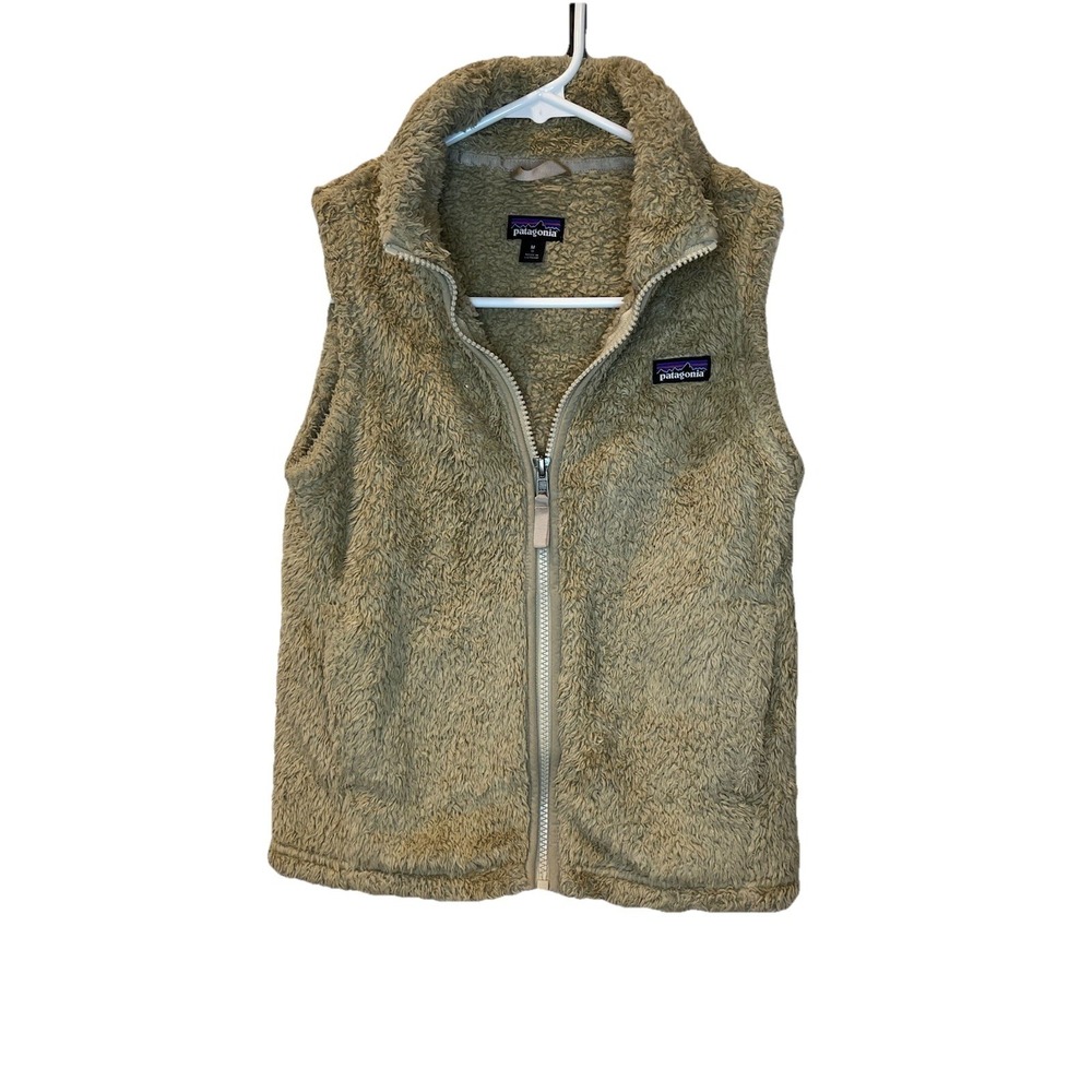 Patagonia Fleece Vest Womens Medium Beige‎ Full Zip Sherpa